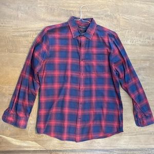 Banana Republic Red and Blue Plaid Casual Button Down Shirt